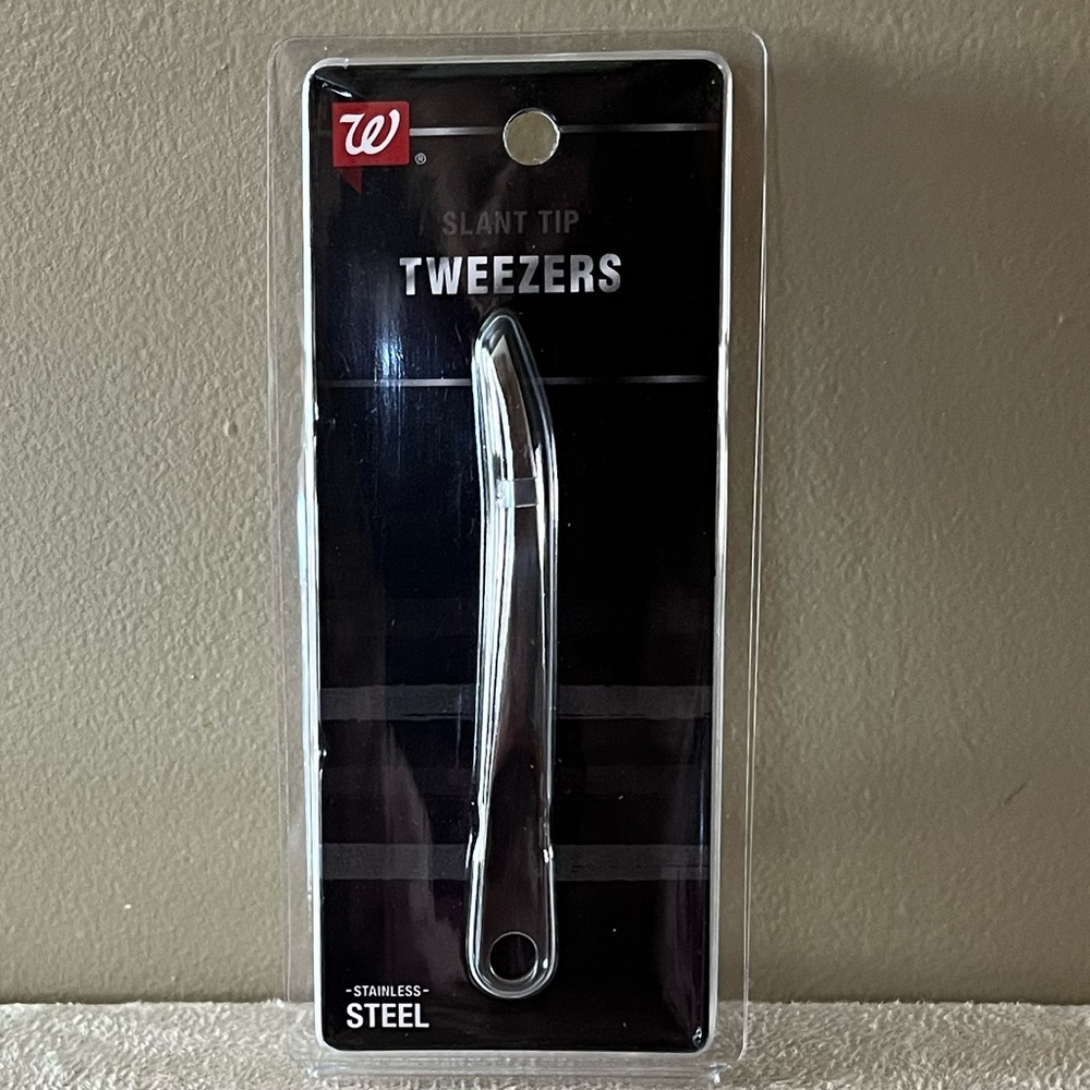 Walgreens Men's Stainless Steel  Slant Tip Tweezers